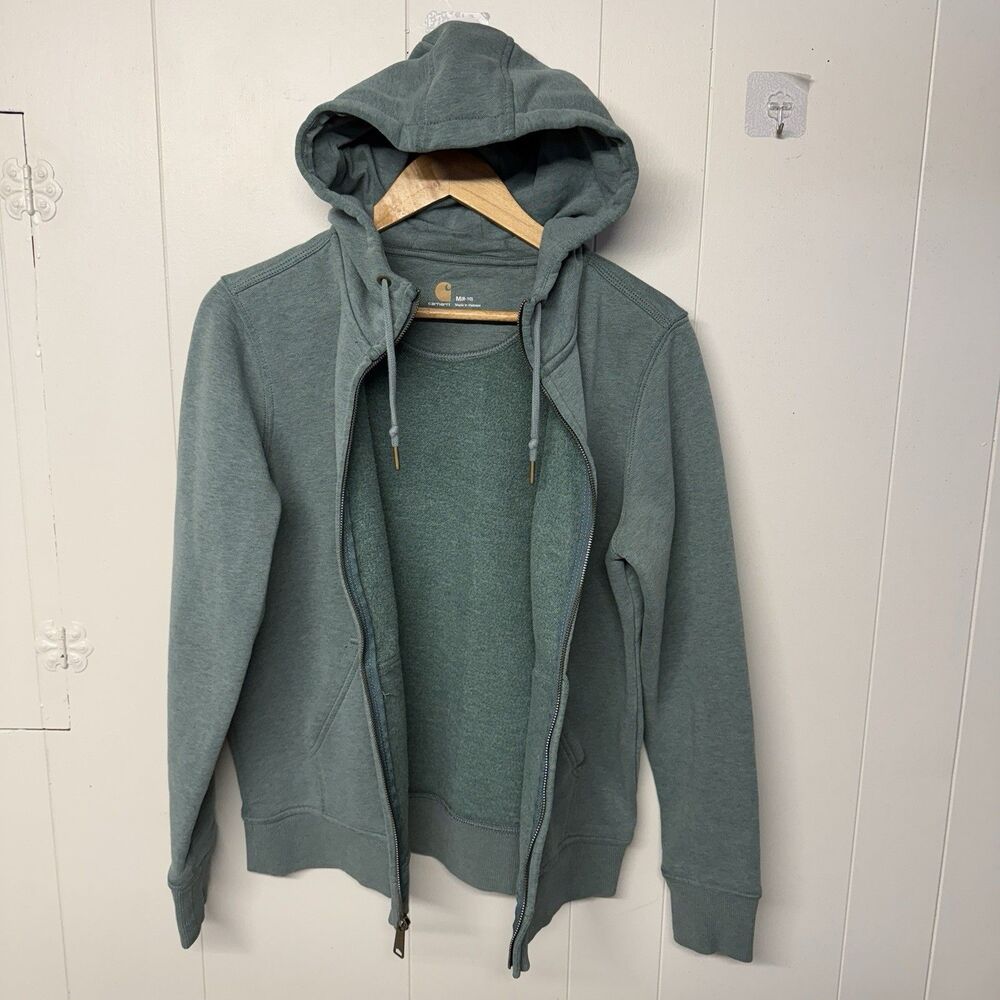Carhartt Clarksburg Full Zip Hoodie Relaxed Fit Sage Green 102788 354 Women M - Picture 3 of 12